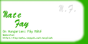 mate fay business card
