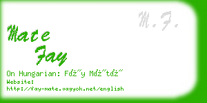 mate fay business card